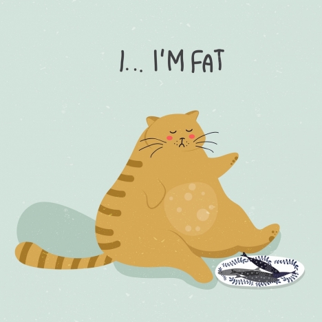 468x468 Fat Cat Drawing Colored Carton Design Vectors Stock In Format - Fat Cat Drawing