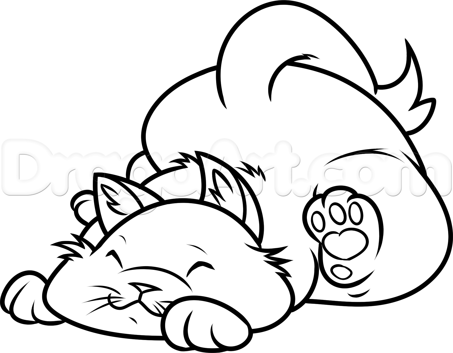 1851x1443 How To Draw A Fat Cat, Step - Fat Cat Drawing