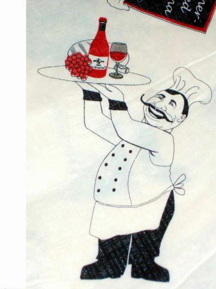 719x959 decorate your fat chef themed kitchen with this white tablecloth - Fat Chef Drawing