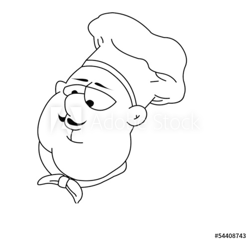 500x484 Fat Chef Head - Fat Chef Drawing