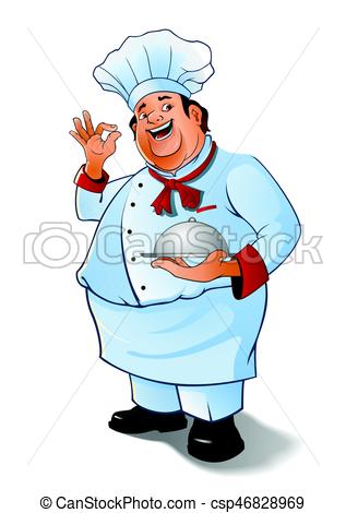 317x470 fat chef cartoon cartoon chef or baker character giving a perfect - Fat Chef Drawing