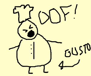 300x250 Gusto From Rattituie - Fat Chef Drawing