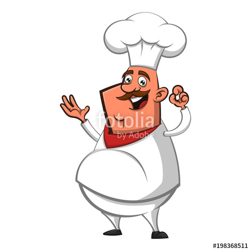 500x500 Big Fat Chef Shows Cartoon Vector Stock Image And Royalty Free - Fat Chef Drawing