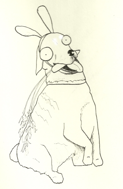 432x665 This Fat Dog Really Likes Rabbits Notacrazycatlady - Fat Dog Drawing