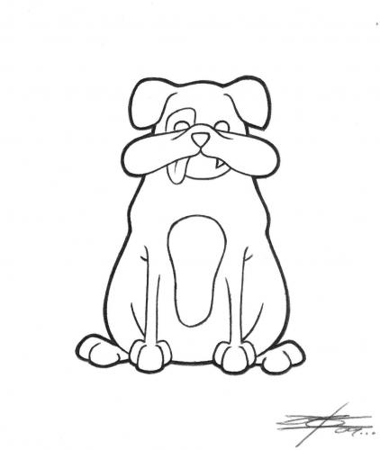 422x500 Fat Dog Ralph - Fat Dog Drawing