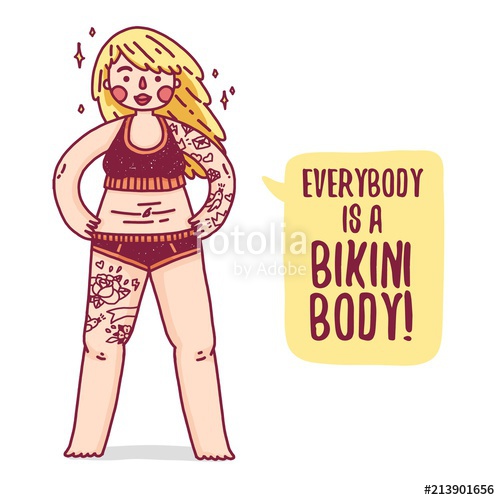 500x500 design banner with plus size blonde girl poster with cartoon - Fat Girl Drawing
