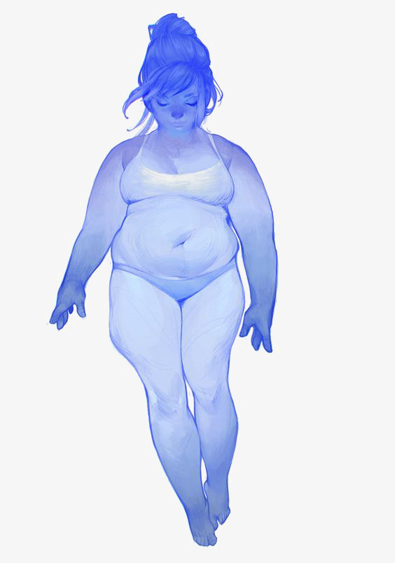 564x804 cartoon fat girl, cartoon clipart, fat girl, blue png image - Fat Girl Drawing