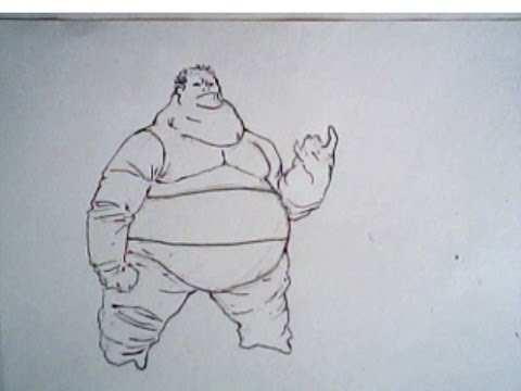 480x360 how to draw the blob from xmen - Fat Guy Drawing