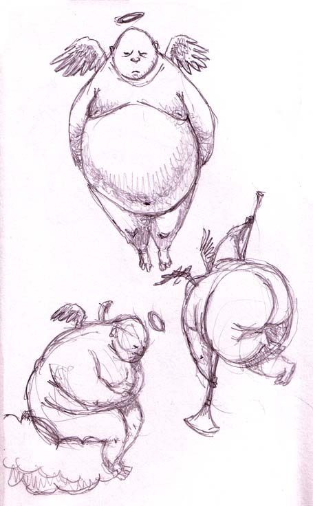 455x736 Story Boredom Fat Angel And Discrimination - Fat Guy Drawing