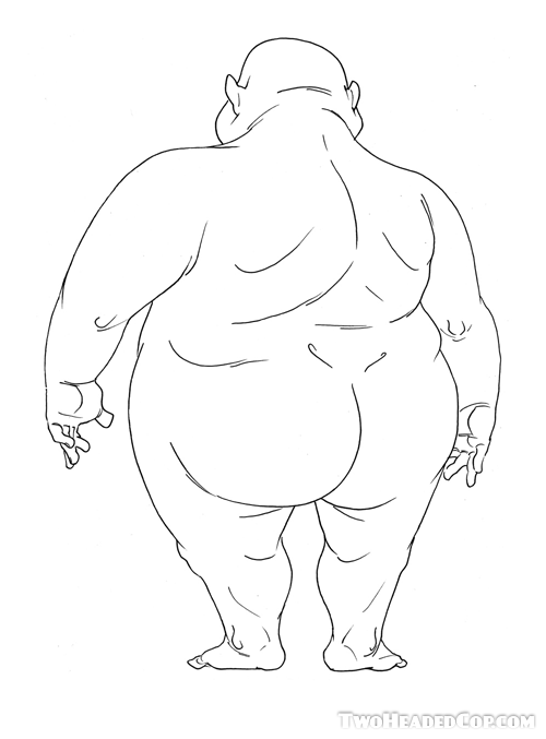 500x677 Two Headed Cop The Fat Guy Frame Up! - Fat Guy Drawing