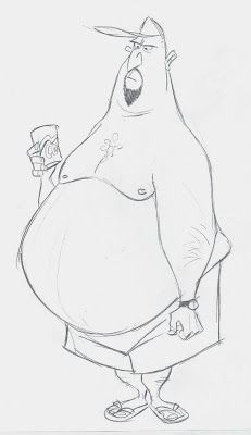 231x400 How To Draw A Fat Person - Fat Guy Drawing