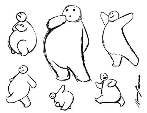 500x386 Doodle Guy Karen B Jones - Fat Guy Drawing