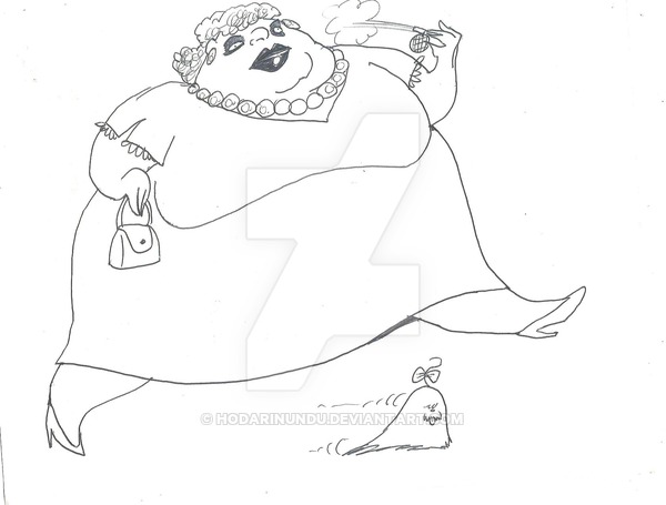 600x455 Fat Lady And Dog - Fat Lady Drawing
