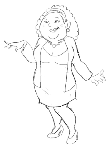 373x500 Sassy Fat Lady Karen B Jones - Fat Lady Drawing