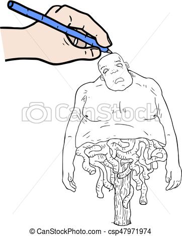 362x470 design of murder fat man gore drawing - Fat Man Drawing
