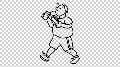 480x268 Fat Man Eating Unhealthy Food Sketch Line Drawing Illustration - Fat Man Drawing