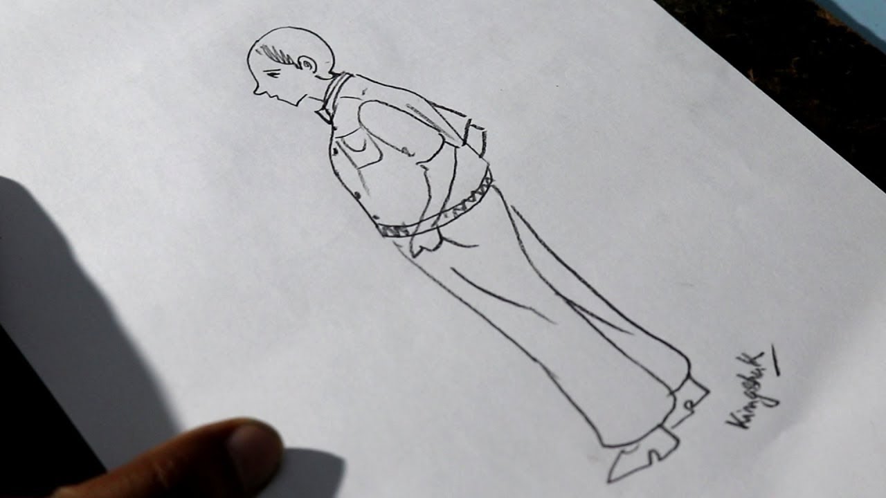 1280x720 How To Draw A Fat Man - Fat Man Drawing