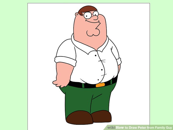 728x546 How To Draw Peter From Family Guy Steps - Fat Man Drawing