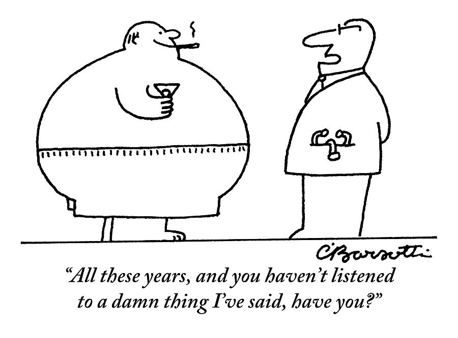 900x666 a doctor addresses a fat man who is smoking drawing - Fat Man Drawing