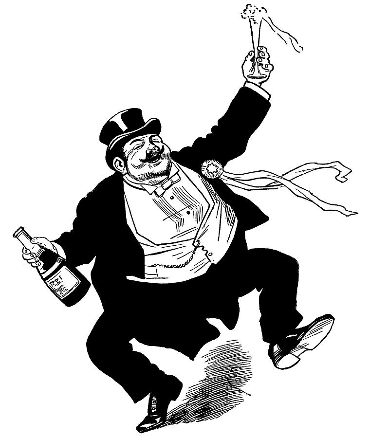 760x900 A Fat Man In A Top Hat, With A Drawing - Fat Man Drawing