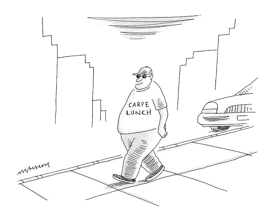 900x717 a fat man walks down the street wearing a t shirt drawing - Fat Man Drawing