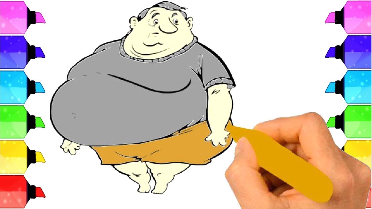 1280x720 How To Draw Fat People - Fat People Drawing
