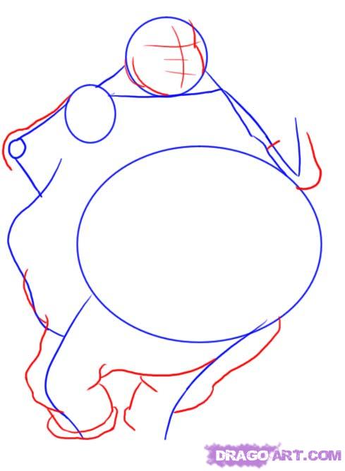 489x668 Draw Fat Albert, Step - Fat People Drawing
