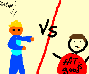 300x250 Donald Trump Vs Fat Person Drawing - Fat Person Drawing