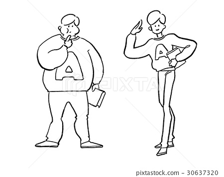 450x356 illustration of a fat person and a skinny person - Fat Person Drawing