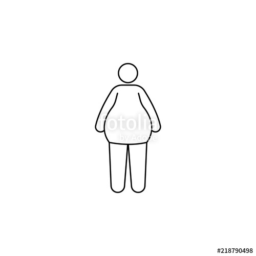 500x500 Fat Person Icon Element Of Fast Food For Mobile Concept And Web - Fat Person Drawing