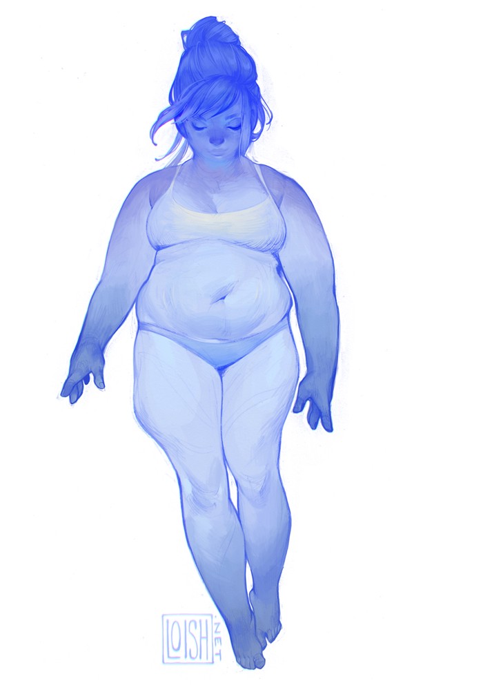 700x999 in defense of fat sadness your fat friend medium - Fat Woman Drawing