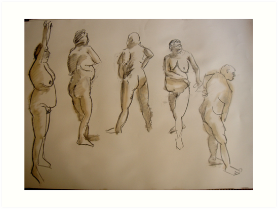 549x413 Studies Of A Fat Woman Minute Drawings Art Prints - Fat Woman Drawing