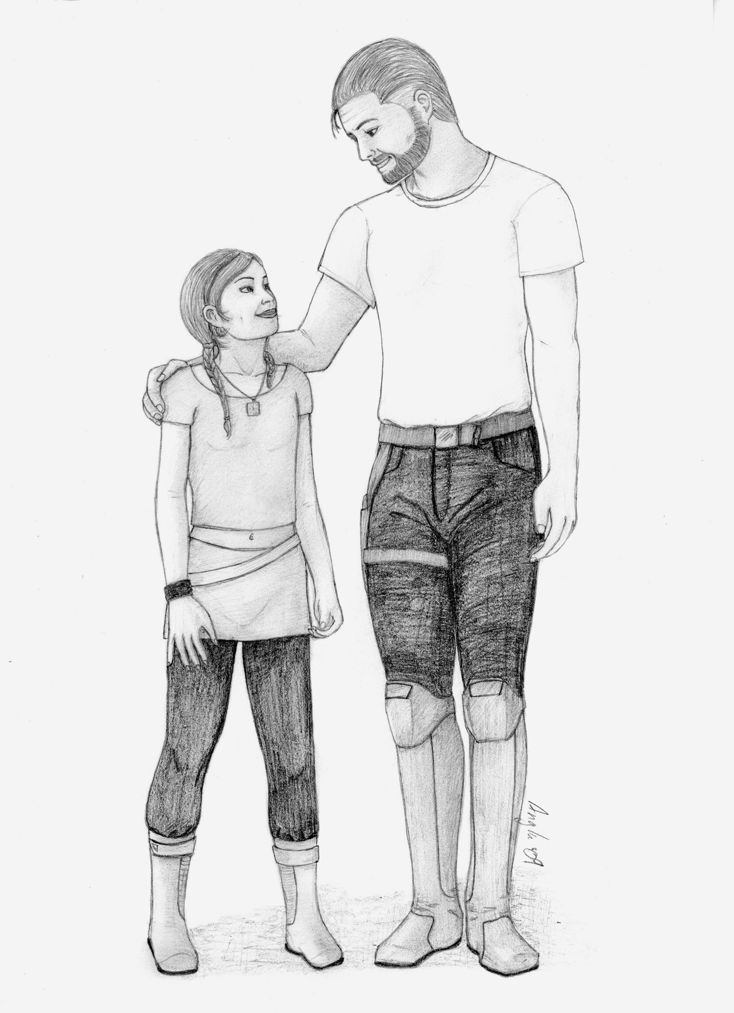 1450x2000 father drawing daughter marathi for free download - Father And Da...