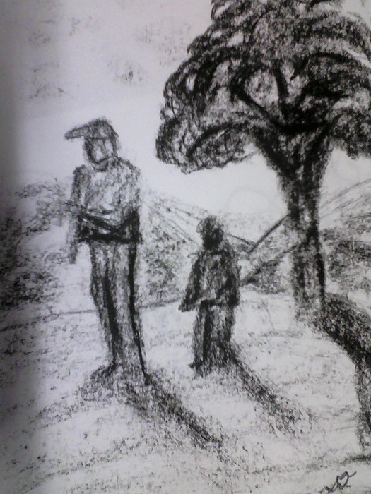 525x700 father and son drawing - Father And Son Drawing