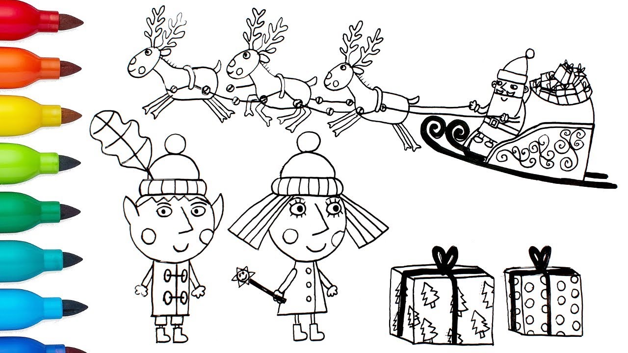 1280x720 How To Draw Ben And Holly With Father Christmas Santa Claus - Father Christmas Drawing