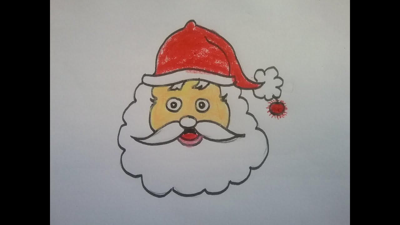 1280x720 How To Draw Christmas Santa Claus Easily For Kids Father - Father Christmas Drawing
