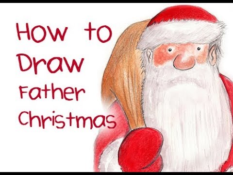 480x360 How To Draw Father Christmas Like Raymond Briggs - Father Christmas Drawing