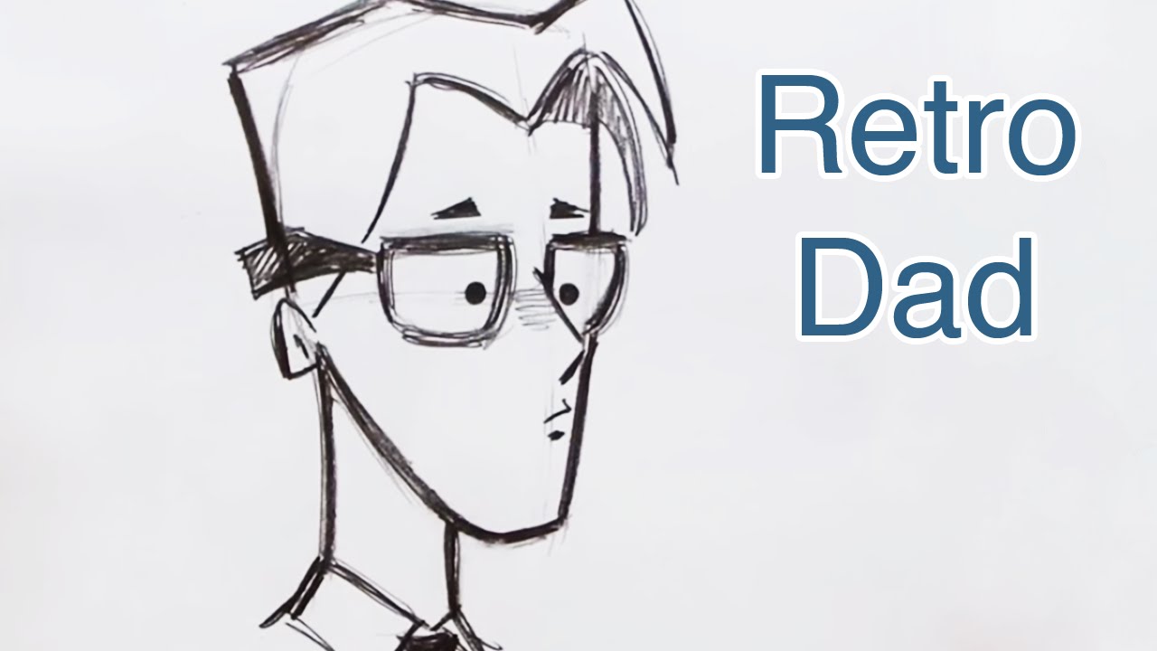 1280x720 Draw A Retro Style Cartoon Dad - Father Drawing