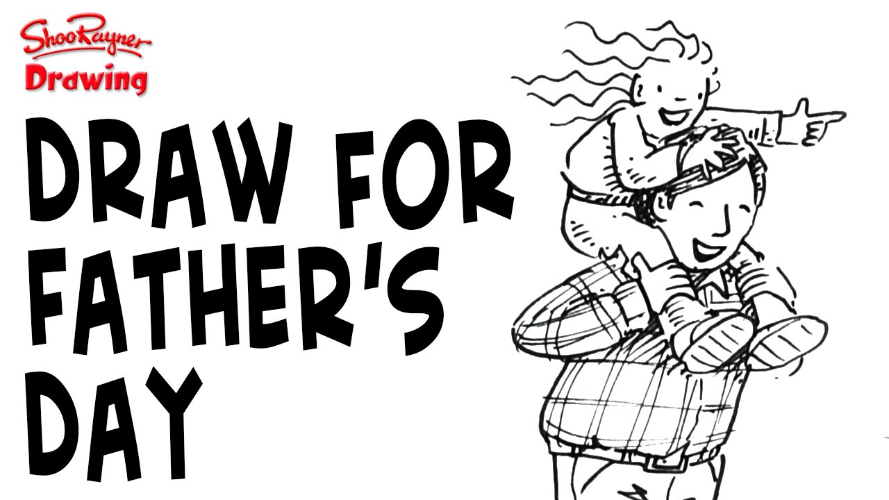 1280x720 how to draw a child on dad's shoulders for father's day - Father Drawing