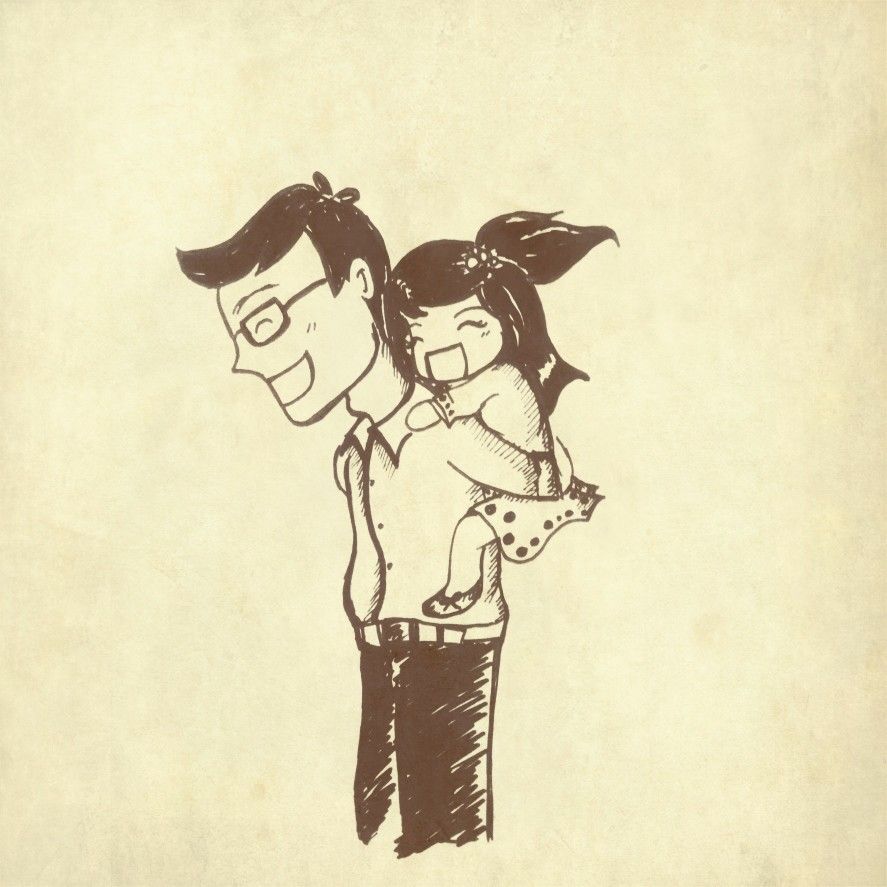 887x887 There Are No Perfect Fathers, But A Father Will Always Love - Father Drawing