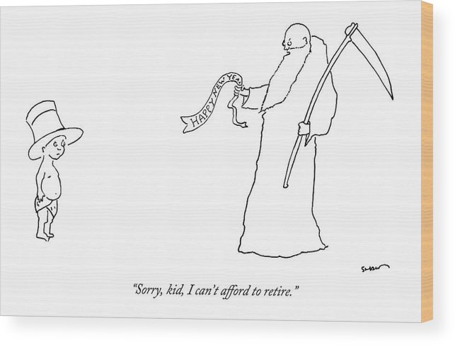 643x487 Father Time The Old Year Says To A Baby The New Wood Print - Father Time Drawing