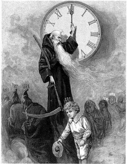 495x639 illustration showing father time as a reaper slaying - Father Time Drawing