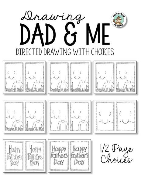 464x600 Father's Day Card Drawing Dad Me Expressive Monkey - Fathers Day Drawings