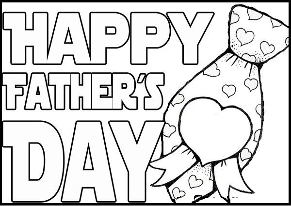 600x425 Happy Fathers Day Drawings Coloring Picture For Kids Father - Fathers Day Drawings