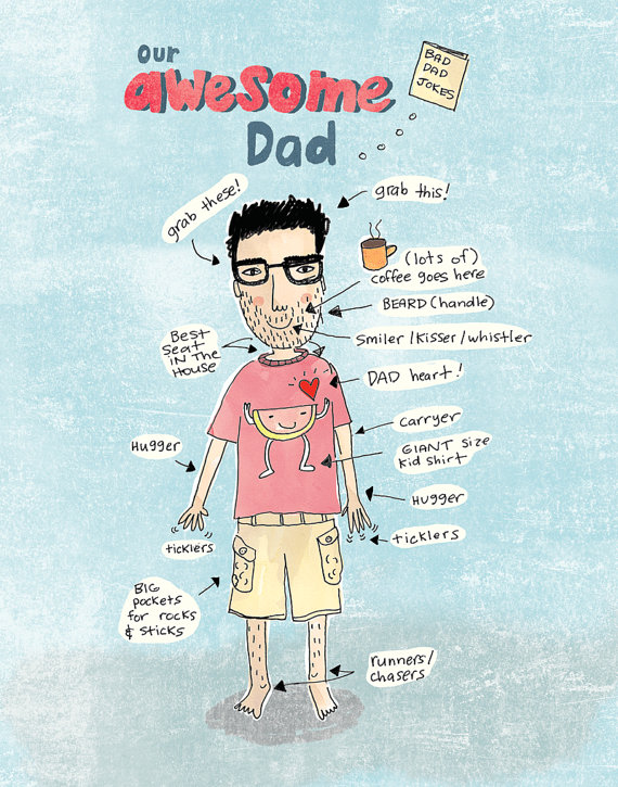 570x725 Custom Father's Day Awesome Dad Drawing Moon And Sparrow - Fathers Day Drawings