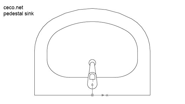 640x360 autocad drawing pedestal sink with stainless steel faucet dwg - Faucet Drawing