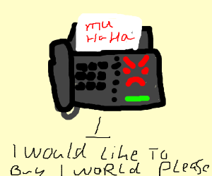 300x250 evil fax machine takes over the world! muhaha! drawing - Fax Drawing