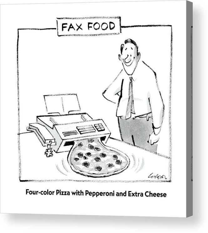 665x745 fax food 'four color pizza with pepperoni acrylic print - Fax Drawing