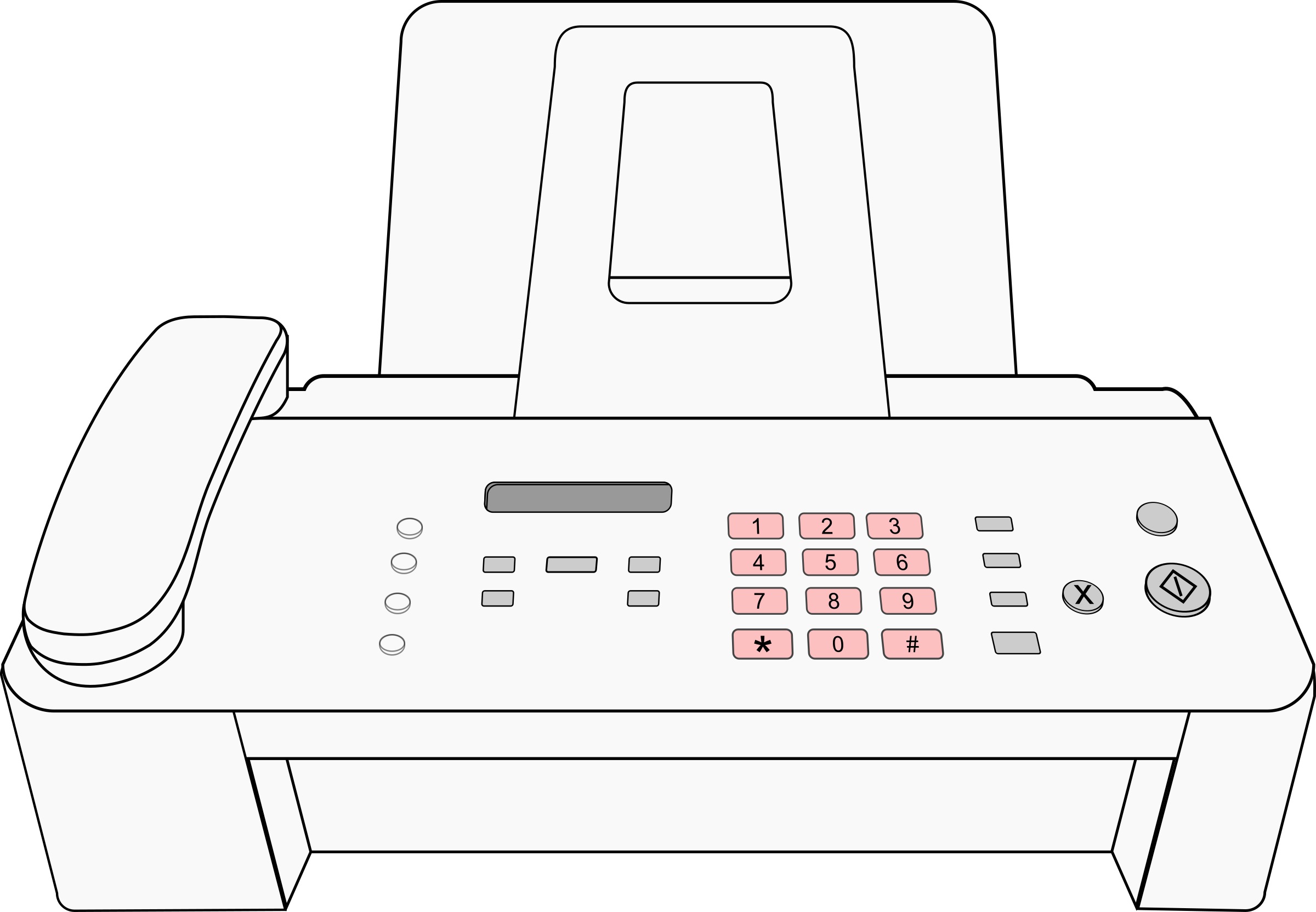 2400x1663 clipart - Fax Drawing