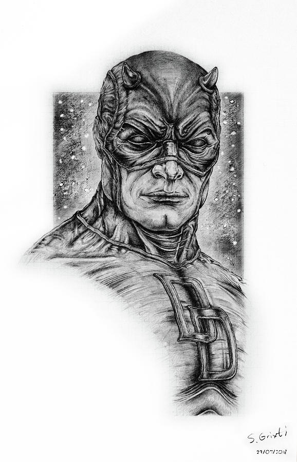 578x900 daredevil the man without fear pencil portrait drawing drawing - Fear Drawing